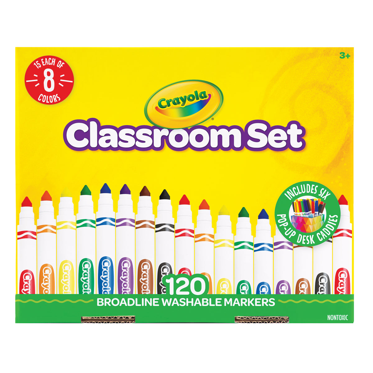Crayola Broadline Marker with Desk Caddies Classpack of 120 Zart