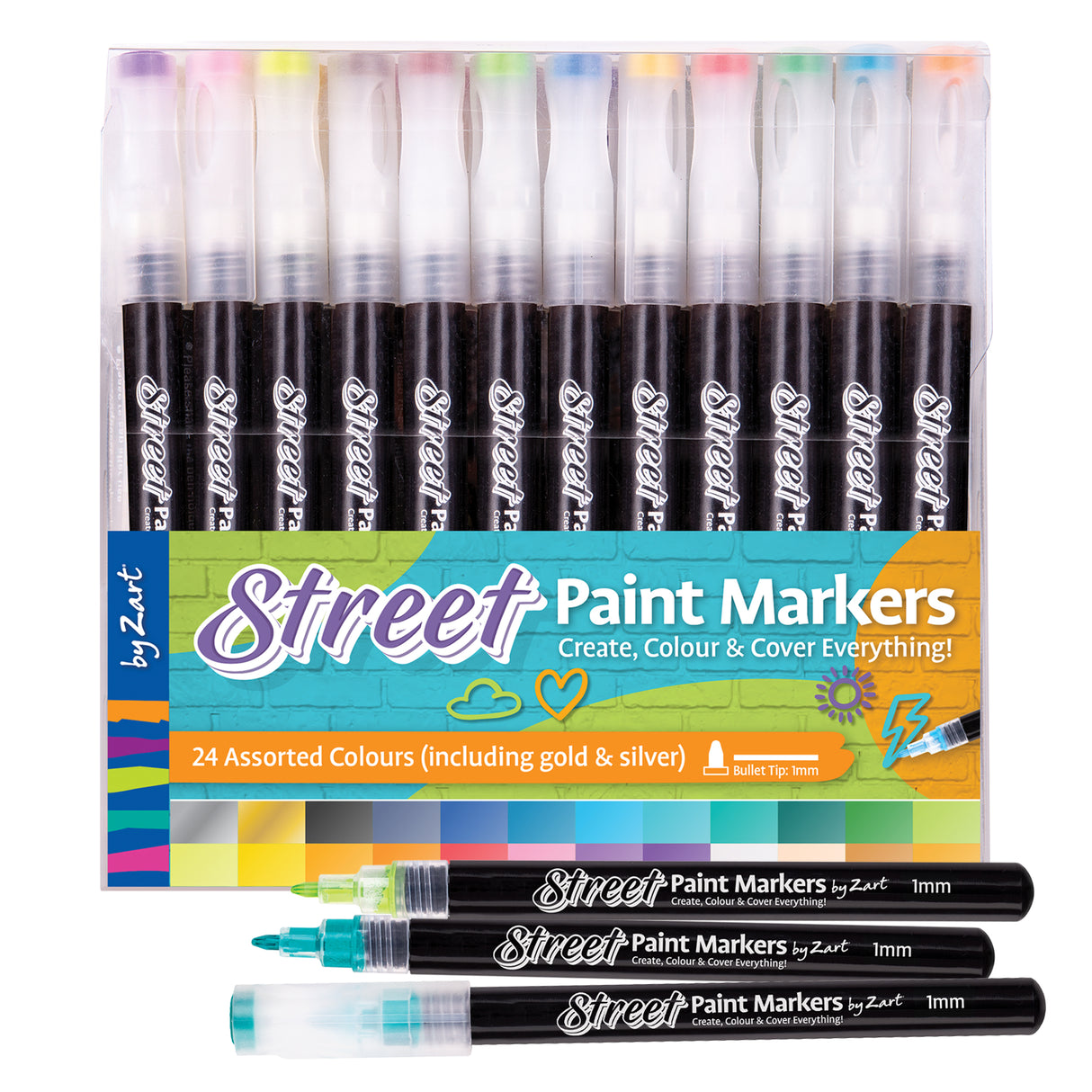 Street Paint Marker by Zart 1mm Pack of 24 - Zart