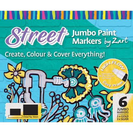 Street Paint Marker 15mm Gold Silver Box of 6 - Zart