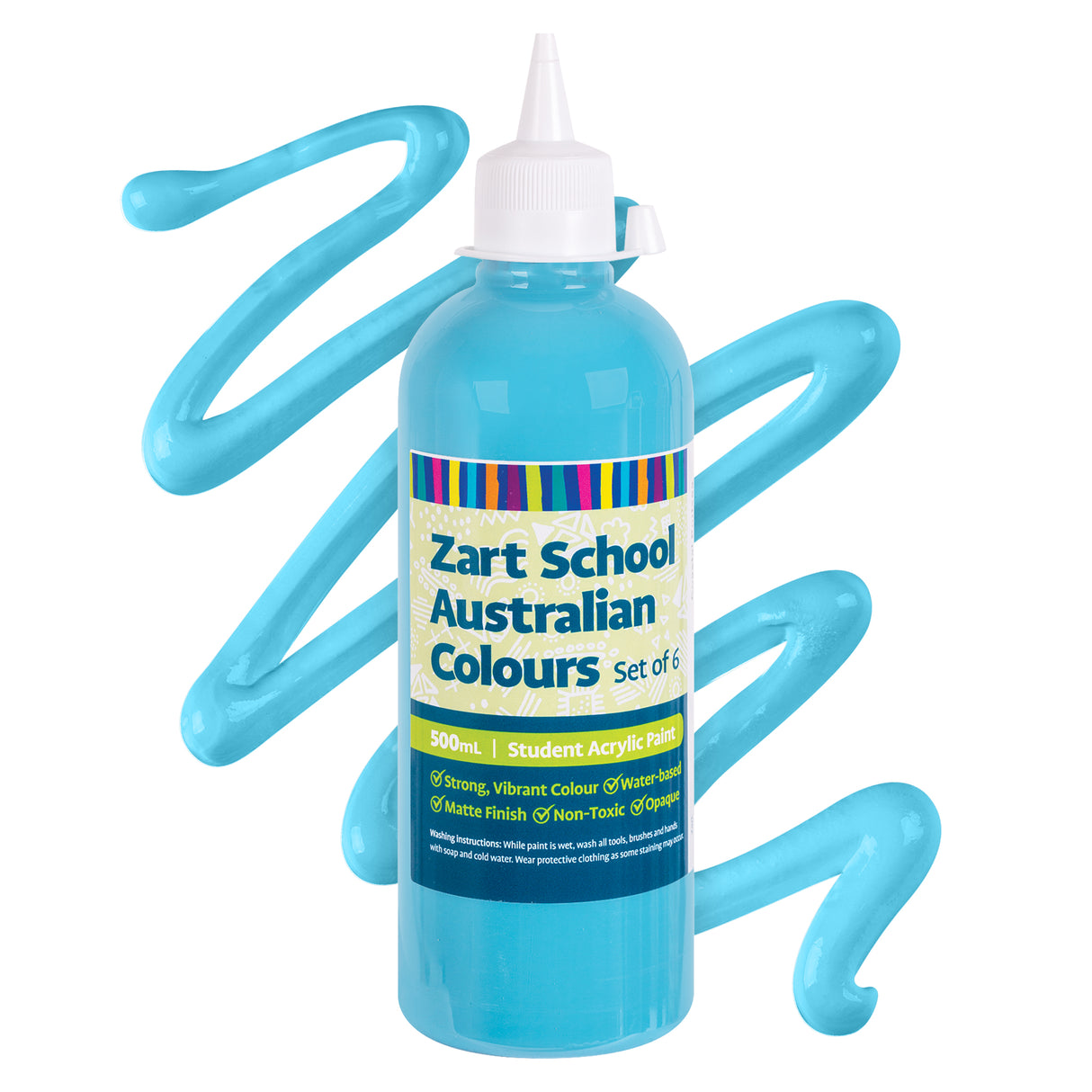 Zart School Australian Colours Acrylic Paint Set of 6 - Zart