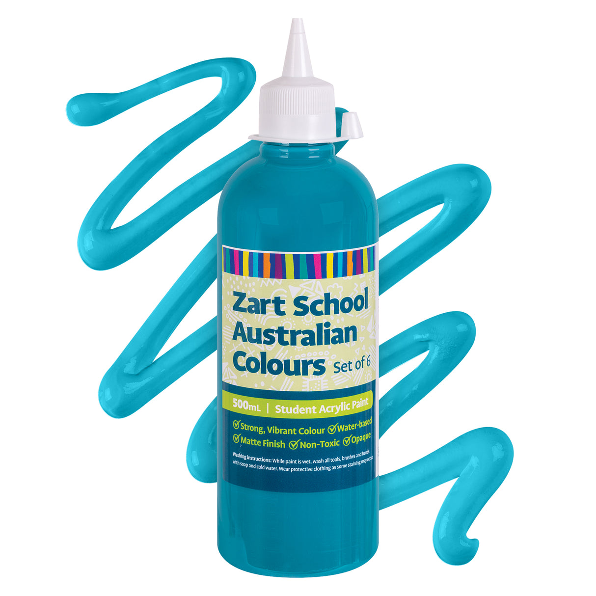 Zart School Australian Colours Acrylic Paint Set of 6 - Zart