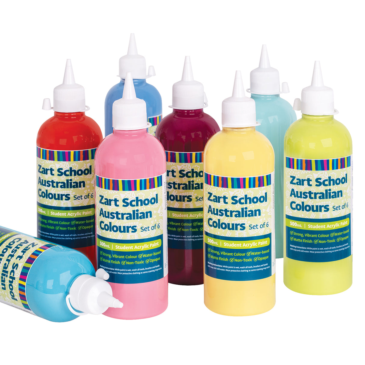 Zart School Australian Colours Acrylic Paint Set of 6 - Zart