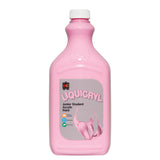 EC Liquicryl Junior Student Acrylic Paint in soft pink. The plastic bottle has a white screw cap and a moulded easel logo on the shoulder, the paint showing through. Its grey label carries the coloured Liquicryl name and a paint splash, marked Made in Australia, Washable and Non-Toxic.