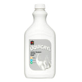 EC Liquicryl Junior Student Acrylic Paint in white. The plastic bottle has a white screw cap and a moulded easel logo on the shoulder, the paint showing through. Its grey label carries the coloured Liquicryl name and a paint splash, marked Made in Australia, Washable and Non-Toxic.