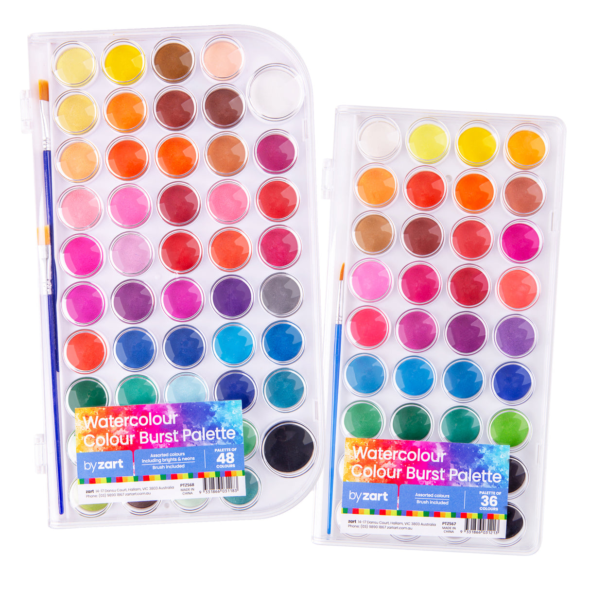 Zart Watercolour Colour Burst Palettes