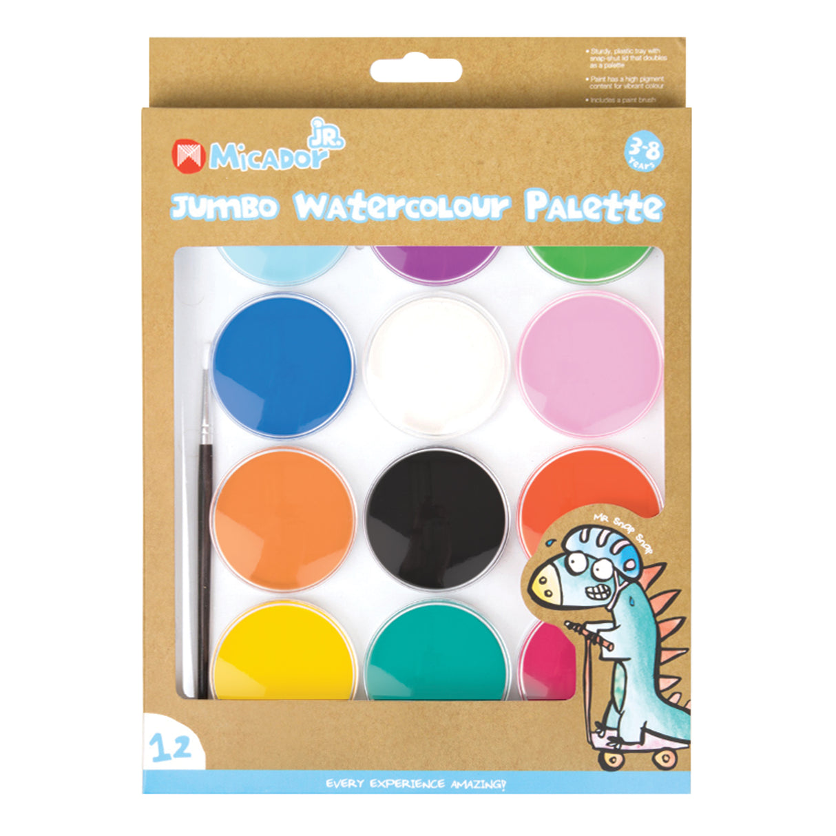 Micador jR. Jumbo Watercolour Paint Palette 12 Colours