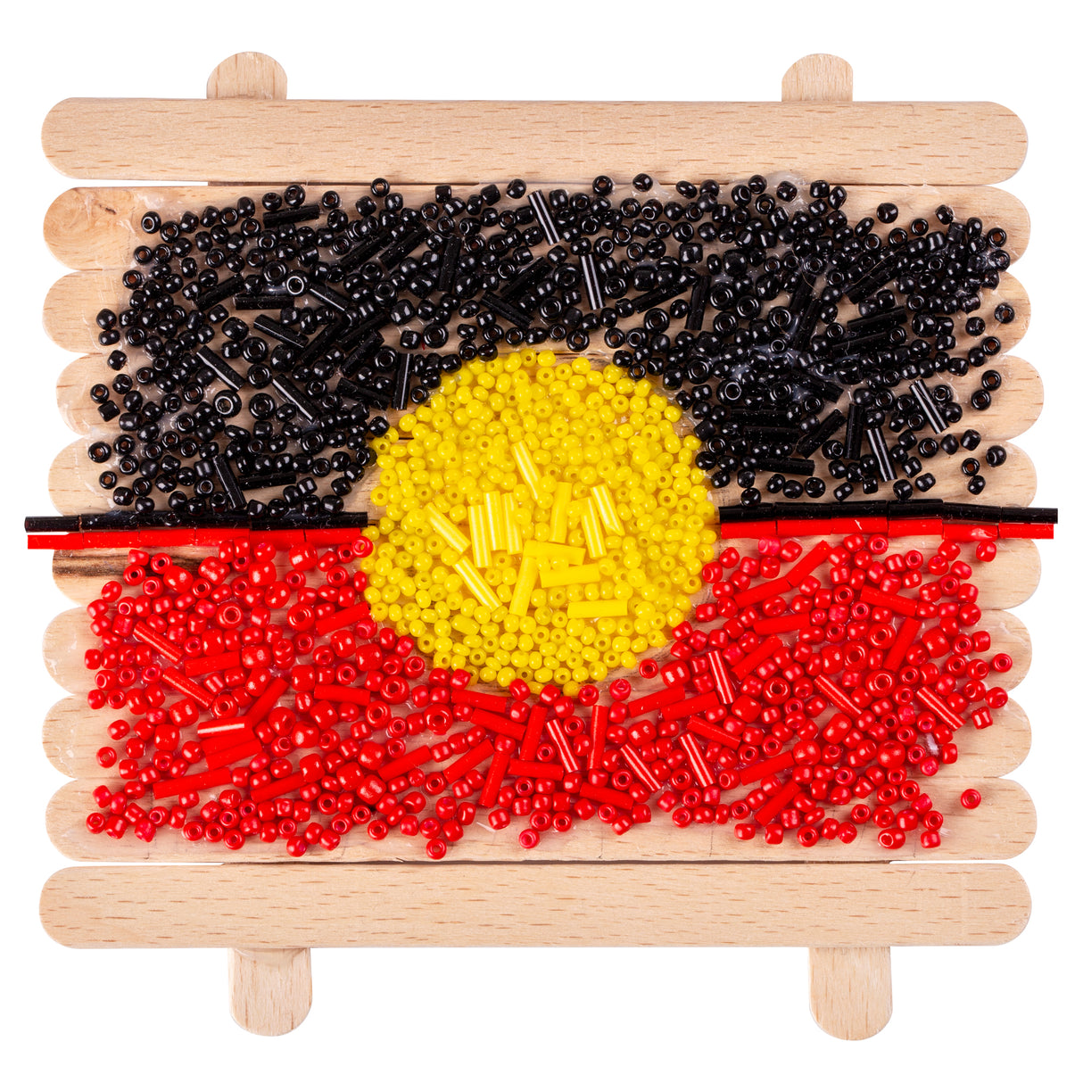 Seed Bead Pack Aboriginal Flag Colours 60g - Zart