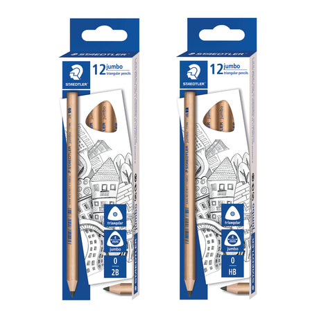 Staedtler Triangular Natural Pencils Jumbo Pack of 12 - Zart