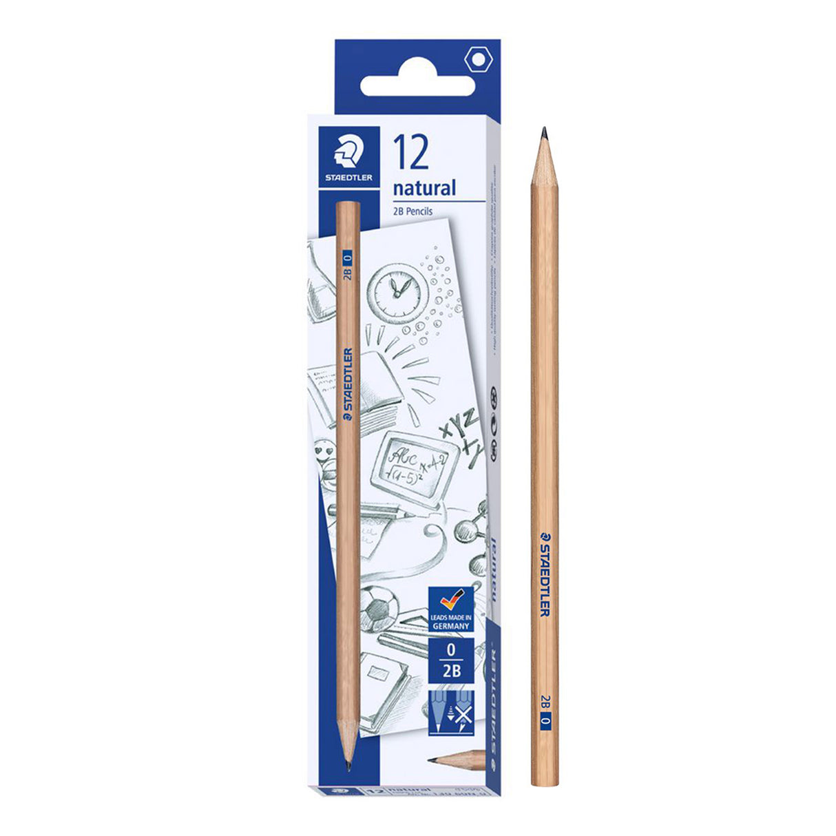 Staedtler Natural Pencils 2B Pack of 12 - Zart