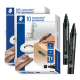 Staedtler Lumocolor Permanent Marker Black Pack of 10 - Zart