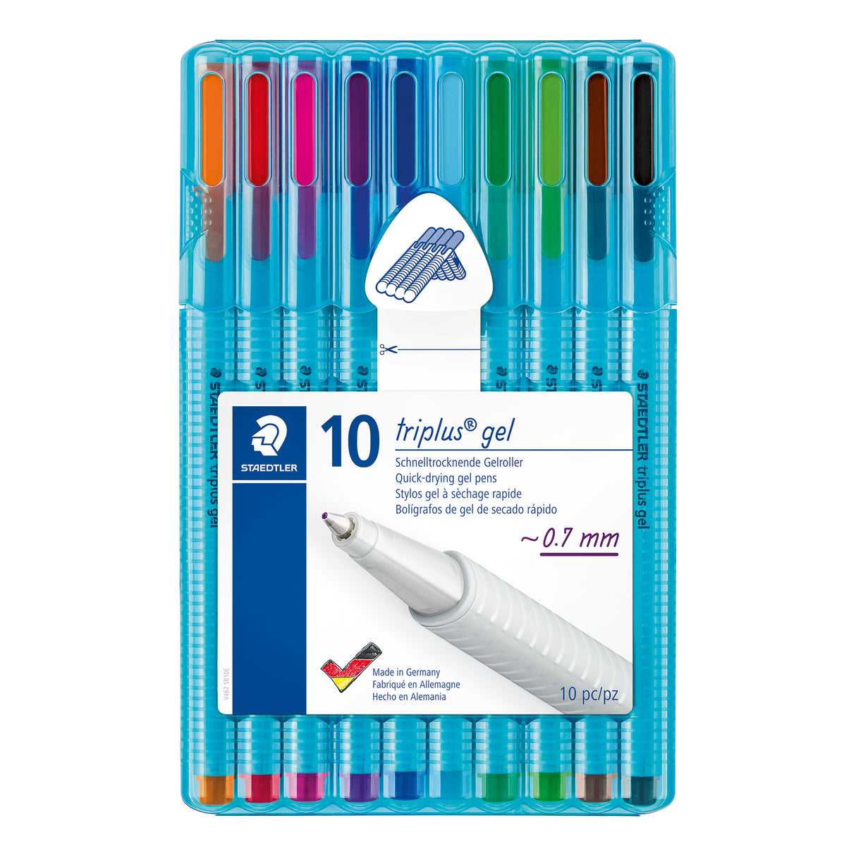 Staedtler Triplus Gel Pens 0.7mm Tip Asst Colours Pack of 10 - Zart