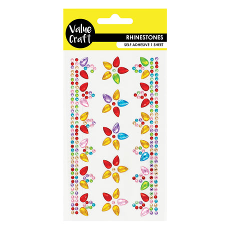 Self Adhesive Rhinestones Flower Petals Pack of 286 - Zart