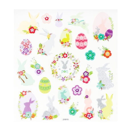Easter Stickers Bunny & Flowers & Eggs 24 Pieces - Zart
