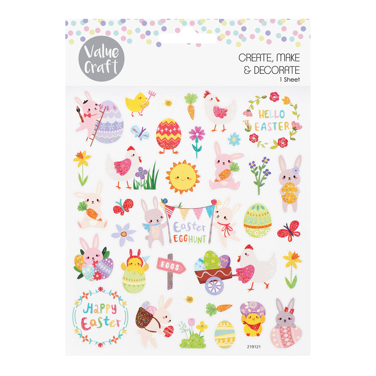 Easter Stickers Easter Egg Hunt 35 Pieces - Zart