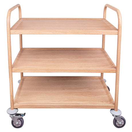 Wood Look 3 Tier Classroom Metal Trolley - Zart