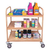Wood Look 3 Tier Classroom Metal Trolley - Zart