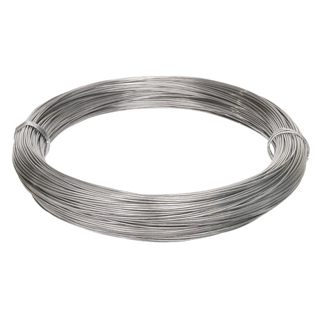 14 Gauge Armature Wire roll shown coiled horizontally on a white background. The silver wire is neatly wound into a compact bundle, displaying its smooth surface, consistent thickness and sturdy yet workable construction.