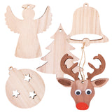 Wooden Xmas Shapes Large Assorted Pack of 30