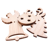 Wooden Xmas Shapes Large Assorted Pack of 30