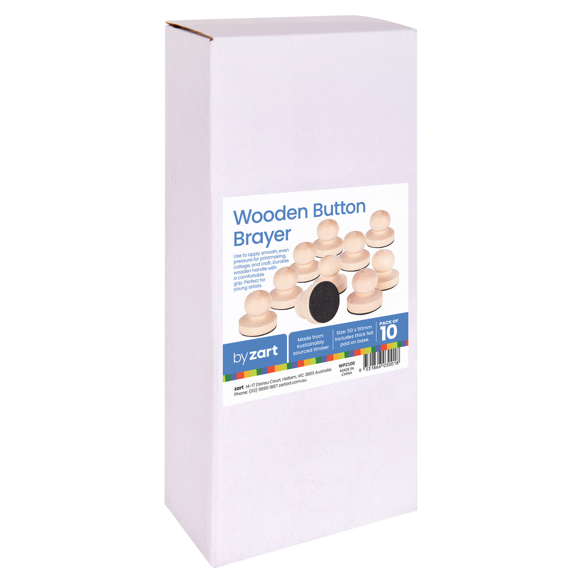 Button Baron Zart Wooden Button Baron Brayer Pack of 10