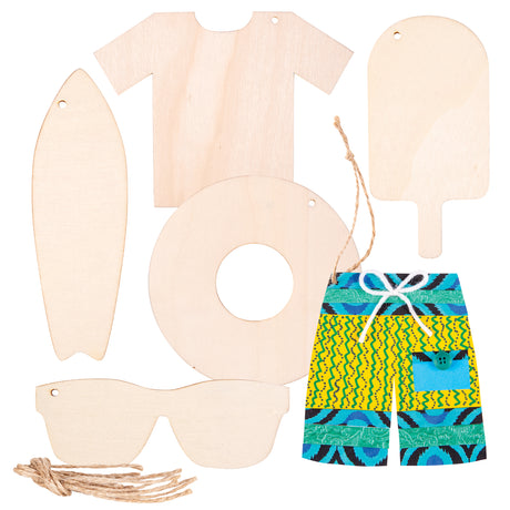 Wooden Australian Summer Shapes Pack of 24 - Zart