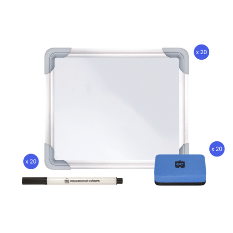 Whiteboard, Marker & Eraser - Kit of 20