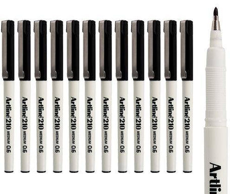 Artline 200 Fineliner Black Pack of 12