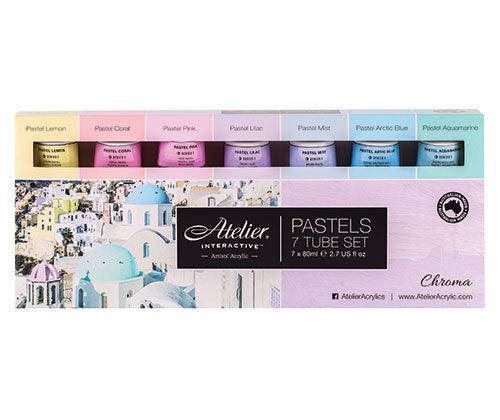 Atelier Interactive Acrylic Paint Set 80mL Pastel Pack of 7