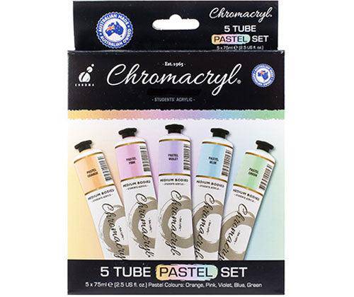 Chromacryl Pastel Paint 75mL Pack of 5