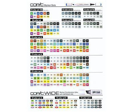 Copic Colour Chart