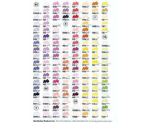 Copic Colour Chart - Zart