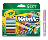 Crayola Markers Metallic Coloured Pack of 8