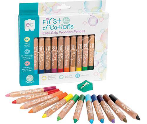 First Creations Easi-Grip Coloured Pencils Pack of 12