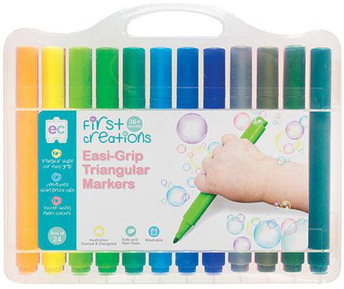 First Creations Easi-Grip Triangular Markers Pack of 24