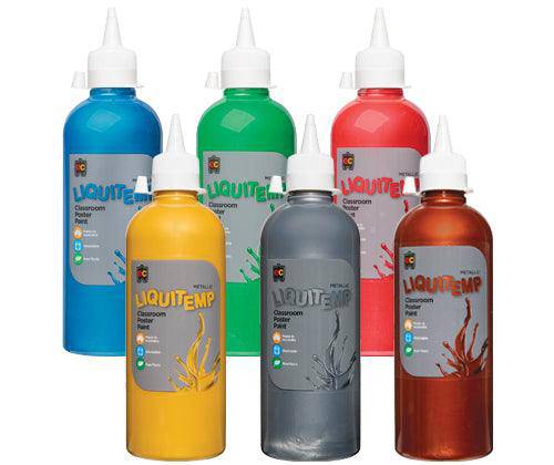 EC Liquitemp Paint 500mL Metallic Assorted Pack of 6