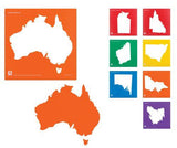 Stencil Set Australia and State Maps Pack of 8