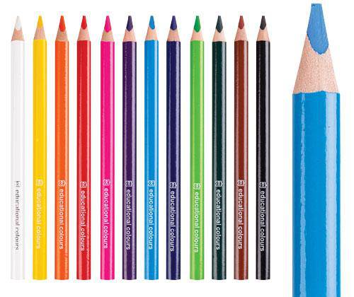 EC Jumbo Triangular Washable Pencils and Sharpener Pack of 12