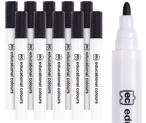 EC Whiteboard Marker Thick Black Pack of 10