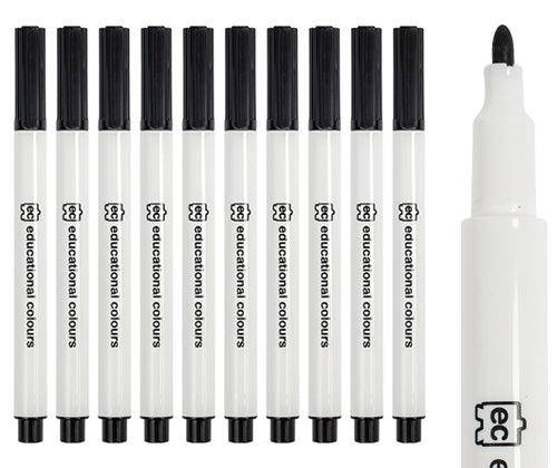 EC Whiteboard Markers 2.9mm Bullet Black Pack of 10