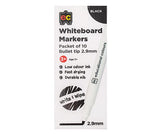 EC Whiteboard Markers 2.9mm Bullet Black Pack of 10