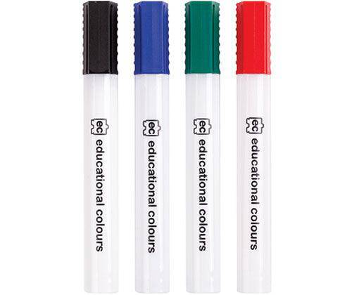 EC Whiteboard Markers Thick Coloured Pack of 4