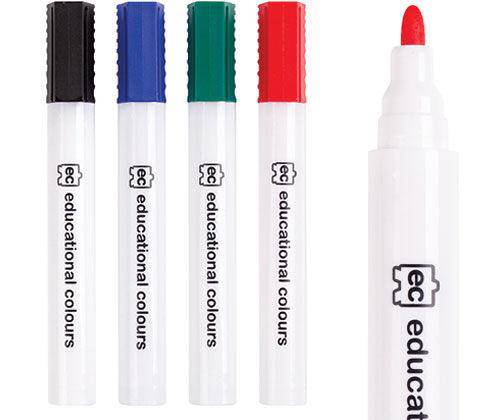 EC Whiteboard Markers Thick Coloured Pack of 4