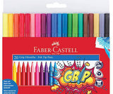 Faber-Castell Grip Triangular Coloured Markers Set of 20