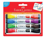 Faber-Castell Dual-Tip Magnetic Whiteboard Markers Pack of 4