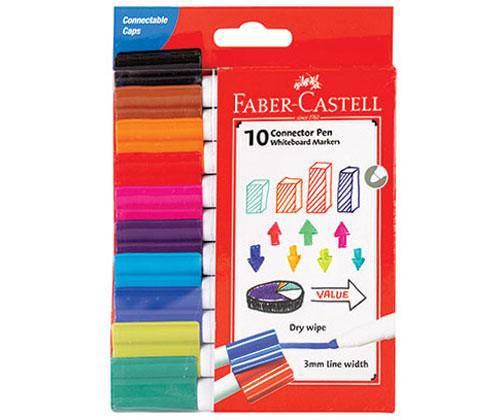 Faber-Castell Whiteboard Markers Coloured Bullet Pack of 10