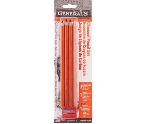 General's Charcoal Pencils Assorted Pack of 4 - Zart