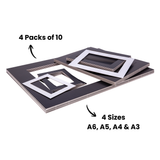 Pre-Cut Mounts Black & White Bulk Pack