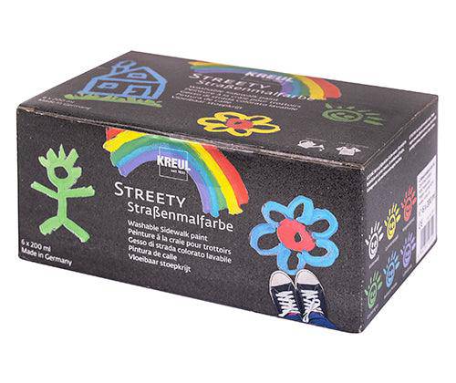 Kreul Streety Washable Sidewalk Paint 200 mL Set of 6