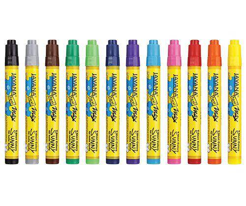 Textile Markers Coloured Pack of 12