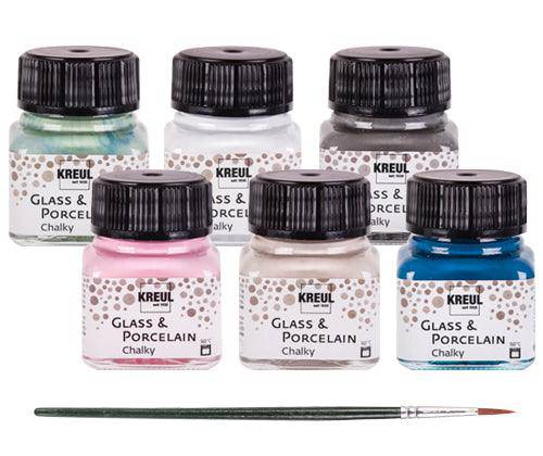 Kreul Glass and Porcelain Paint Chalky 20mL Set of 6